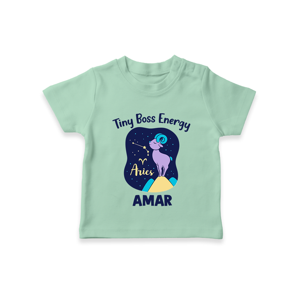 Taurus Little Bull Zodiac Printed Baby T shirt  - MINT GREEN - 0-5 Months Old (Chest 17")