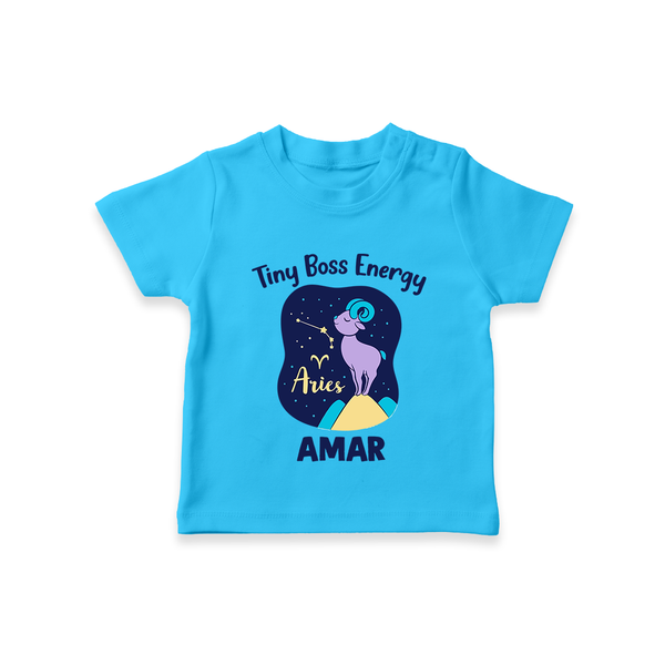Taurus Little Bull Zodiac Printed Baby T shirt  - SKY BLUE - 0-5 Months Old (Chest 17")