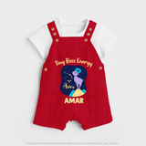 Taurus Little Bull Zodiac Printed Baby Dungaree - RED - 0 - 5 Months Old (Chest 18")