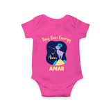 Taurus Little Bull Zodiac Printed Baby Romper - HOT PINK - New Born (Chest 14")