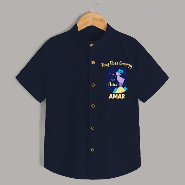 Taurus Little Bull Zodiac Printed Baby shirt - NAVY BLUE - 0 - 6 Months Old (Chest 23")