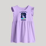 Gemini Twin Stars Zodiac Printed Baby Frock - LILAC - 0 - 3 Months Old (Chest 17")