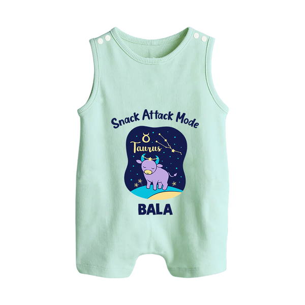 Gemini Twin Stars Zodiac Printed Baby Button Romper - MINT GREEN - New Born (Chest 18")