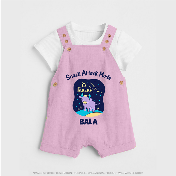 Gemini Twin Stars Zodiac Printed Baby Dungaree - BABY PINK - 0 - 5 Months Old (Chest 18")