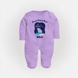 Gemini Twin Stars Zodiac Printed BabyFullbody Suit - LILAC - New Born (Chest 7.5")