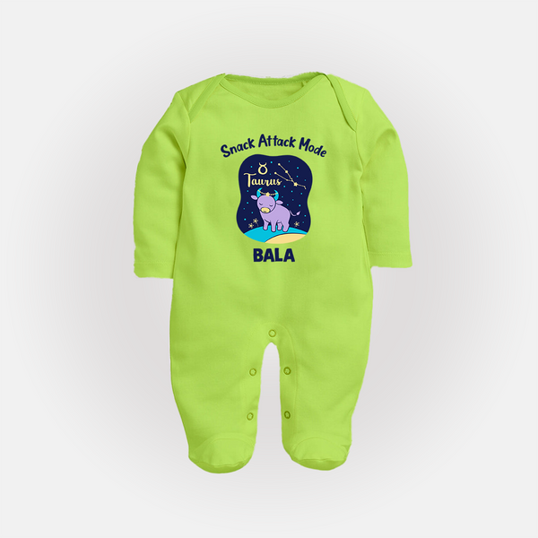 Gemini Twin Stars Zodiac Printed BabyFullbody Suit - LIME GREEN - New Born (Chest 7.5")