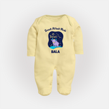 Gemini Twin Stars Zodiac Printed BabyFullbody Suit - PASTEL YELLOW - New Born (Chest 7.5")