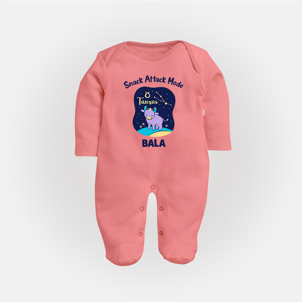 Gemini Twin Stars Zodiac Printed BabyFullbody Suit - PEACH - New Born (Chest 7.5")