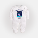 Gemini Twin Stars Zodiac Printed BabyFullbody Suit - WHITE - New Born (Chest 7.5")