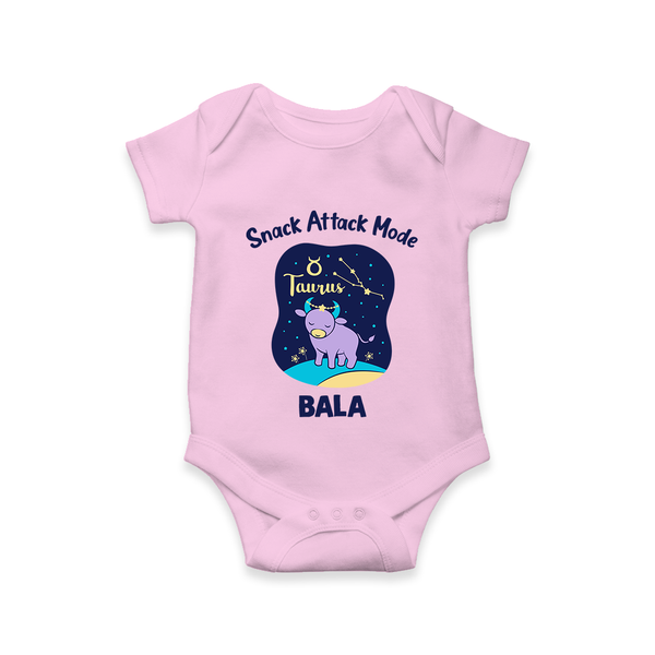 Gemini Twin Stars Zodiac Printed Baby Romper - BABY PINK - New Born (Chest 14")