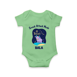 Gemini Twin Stars Zodiac Printed Baby Romper - GREEN - New Born (Chest 14")
