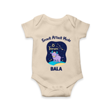 Gemini Twin Stars Zodiac Printed Baby Romper - IVORY - New Born (Chest 14")