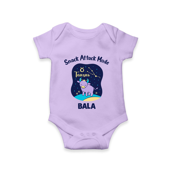 Gemini Twin Stars Zodiac Printed Baby Romper - LILAC - New Born (Chest 14")