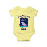 Gemini Twin Stars Zodiac Printed Baby Romper - PASTEL YELLOW - New Born (Chest 14")