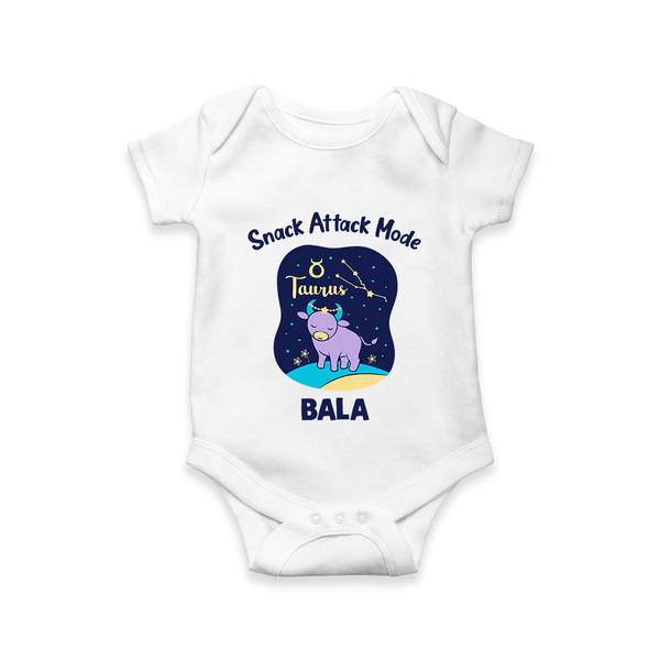 Gemini Twin Stars Zodiac Printed Baby Romper - WHITE - New Born (Chest 14")