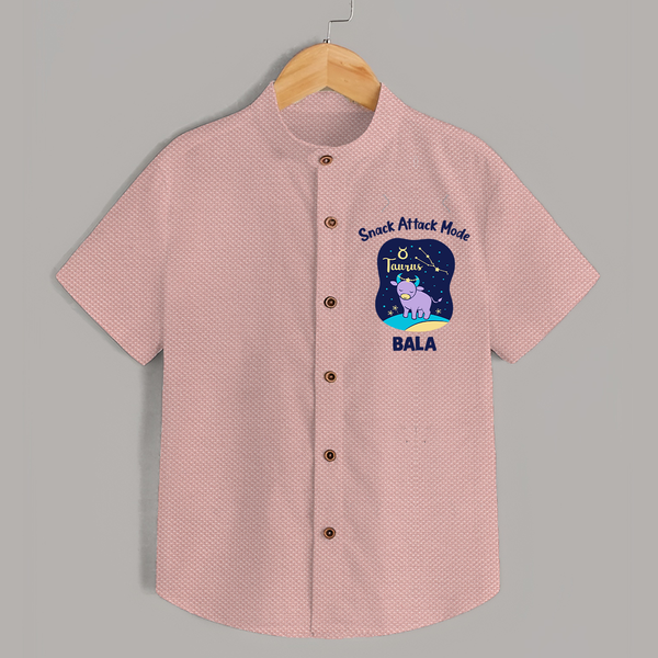 Gemini Twin Stars Zodiac Printed Baby shirt - PEACH - 0 - 6 Months Old (Chest 23")