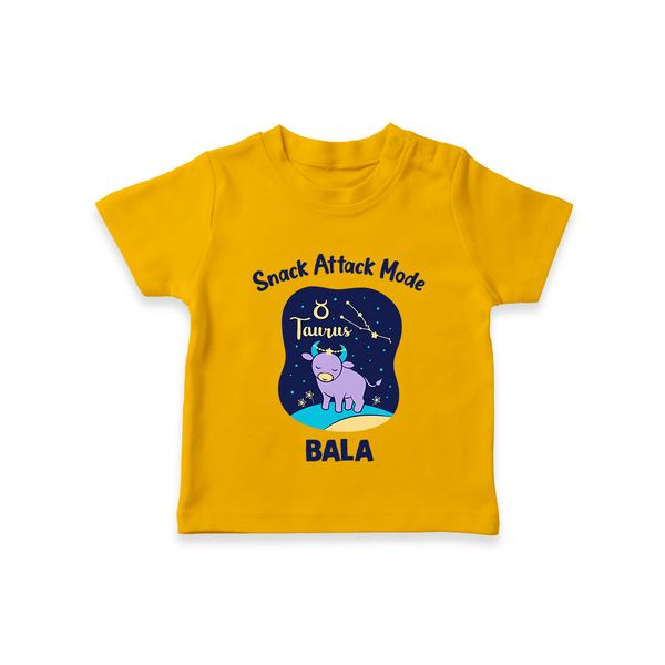 Gemini Twin Stars Zodiac Printed Baby T shirt  - CHROME YELLOW - 0-5 Months Old (Chest 17")
