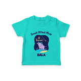 Gemini Twin Stars Zodiac Printed Baby T shirt  - TEAL - 0-5 Months Old (Chest 17")