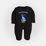 Gemini Twin Stars Zodiac Printed BabyFullbody Suit - BLACK - New Born (Chest 7.5")