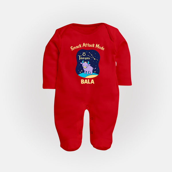 Gemini Twin Stars Zodiac Printed BabyFullbody Suit - RED - New Born (Chest 7.5")