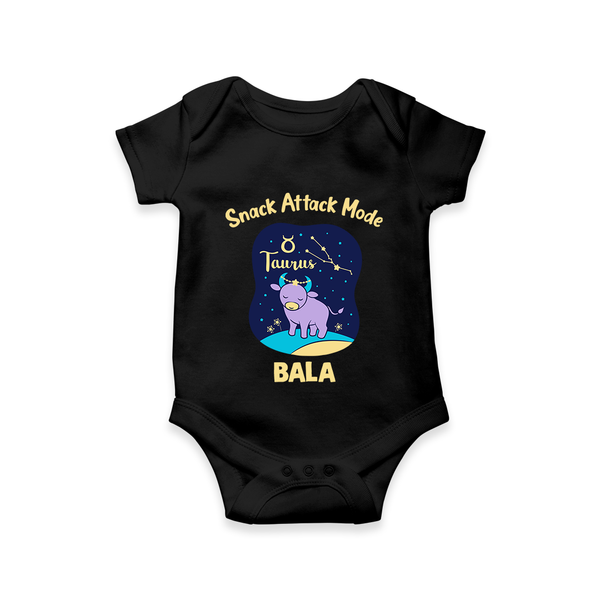 Gemini Twin Stars Zodiac Printed Baby Romper - BLACK - New Born (Chest 14")