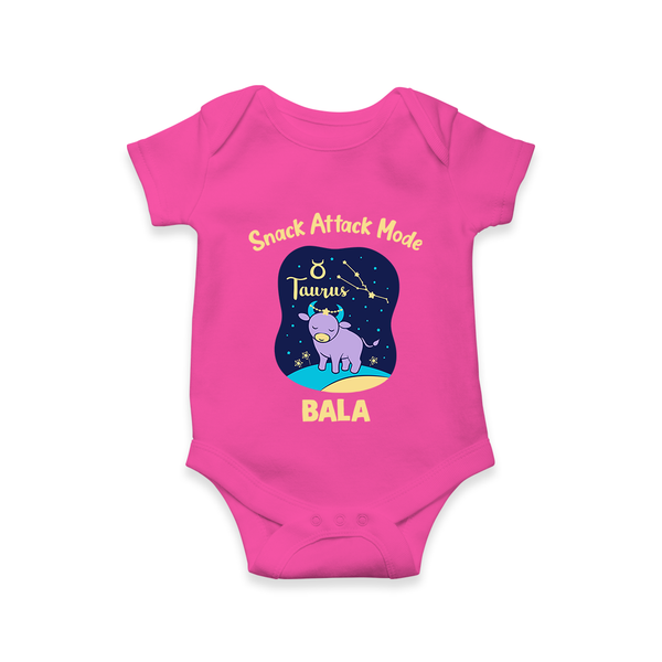 Gemini Twin Stars Zodiac Printed Baby Romper - HOT PINK - New Born (Chest 14")