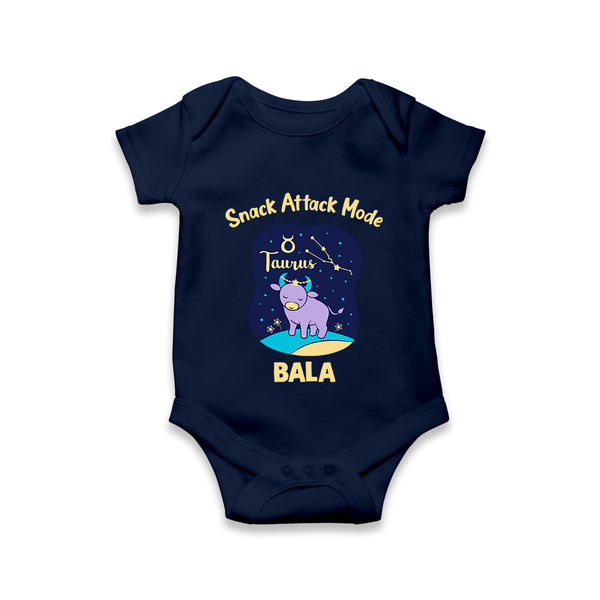Gemini Twin Stars Zodiac Printed Baby Romper - NAVY BLUE - New Born (Chest 14")