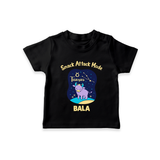 Gemini Twin Stars Zodiac Printed Baby T shirt  - BLACK - 0-5 Months Old (Chest 17")