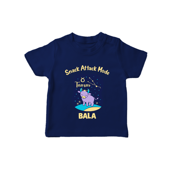 Gemini Twin Stars Zodiac Printed Baby T shirt  - NAVY BLUE - 0-5 Months Old (Chest 17")
