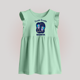 Leo Royal Lion Zodiac Printed Baby Frock - MINT GREEN - 0 - 3 Months Old (Chest 17")