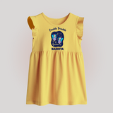 Leo Royal Lion Zodiac Printed Baby Frock - PASTEL YELLOW - 0 - 3 Months Old (Chest 17")