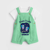 Leo Royal Lion Zodiac Printed Baby Dungaree - GREEN - 0 - 5 Months Old (Chest 18")