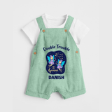 Leo Royal Lion Zodiac Printed Baby Dungaree - MINT GREEN - 0 - 5 Months Old (Chest 18")