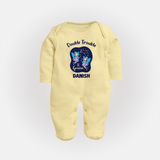 Leo Royal Lion Zodiac Printed BabyFullbody Suit - PASTEL YELLOW - New Born (Chest 7.5")