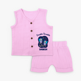 Leo Royal Lion Zodiac Printed Baby Jabla Set - BABY PINK - 0 - 3 Months Old (Chest 9.8")