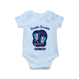 Leo Royal Lion Zodiac Printed Baby Romper - BABY BLUE - New Born (Chest 14")