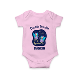 Leo Royal Lion Zodiac Printed Baby Romper - BABY PINK - New Born (Chest 14")