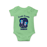 Leo Royal Lion Zodiac Printed Baby Romper - GREEN - New Born (Chest 14")