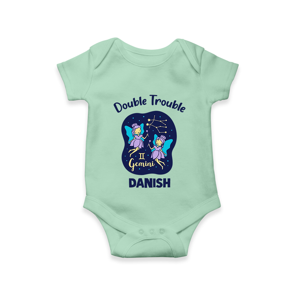 Leo Royal Lion Zodiac Printed Baby Romper - MINT GREEN - New Born (Chest 14")