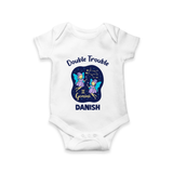 Leo Royal Lion Zodiac Printed Baby Romper - WHITE - New Born (Chest 14")