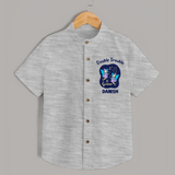 Leo Royal Lion Zodiac Printed Baby shirt - GREY - 0 - 6 Months Old (Chest 23")