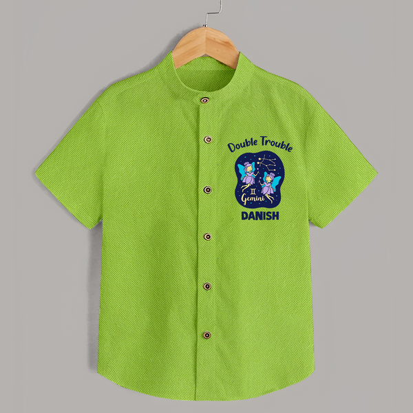 Leo Royal Lion Zodiac Printed Baby shirt - LIME GREEN - 0 - 6 Months Old (Chest 23")