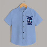 Leo Royal Lion Zodiac Printed Baby shirt - SKY BLUE - 0 - 6 Months Old (Chest 23")
