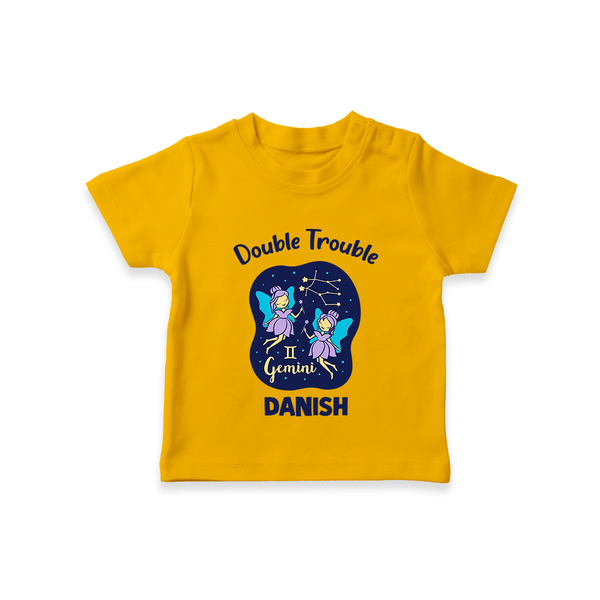 Leo Royal Lion Zodiac Printed Baby T shirt  - CHROME YELLOW - 0-5 Months Old (Chest 17")