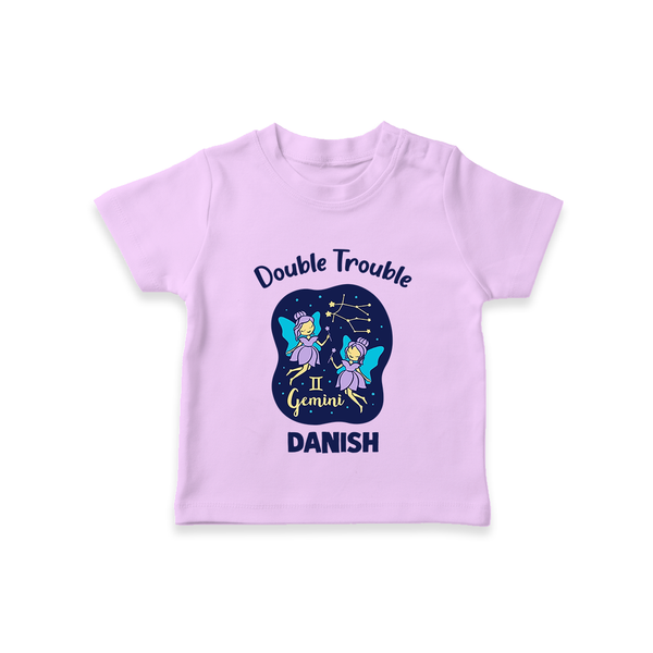Leo Royal Lion Zodiac Printed Baby T shirt  - LILAC - 0-5 Months Old (Chest 17")