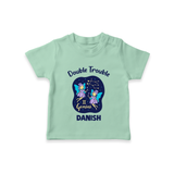 Leo Royal Lion Zodiac Printed Baby T shirt  - MINT GREEN - 0-5 Months Old (Chest 17")