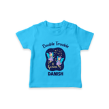 Leo Royal Lion Zodiac Printed Baby T shirt  - SKY BLUE - 0-5 Months Old (Chest 17")