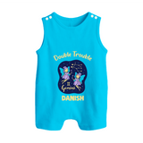 Gemini Royal Lion Zodiac Printed Baby Button Romper