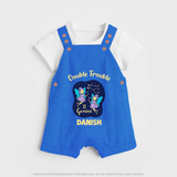 Leo Royal Lion Zodiac Printed Baby Dungaree - COBALT BLUE - 0 - 5 Months Old (Chest 18")