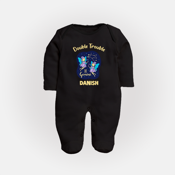 Leo Royal Lion Zodiac Printed BabyFullbody Suit - BLACK - New Born (Chest 7.5")